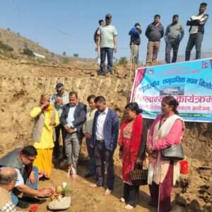 खुर्कोटमा बहुउद्धेश्यीय सामुदायिक भवनको शिलान्यास